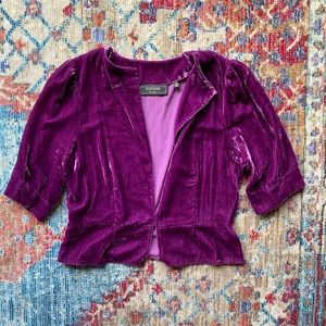 Gorgeous Purple Velvet Cropped Jacket
